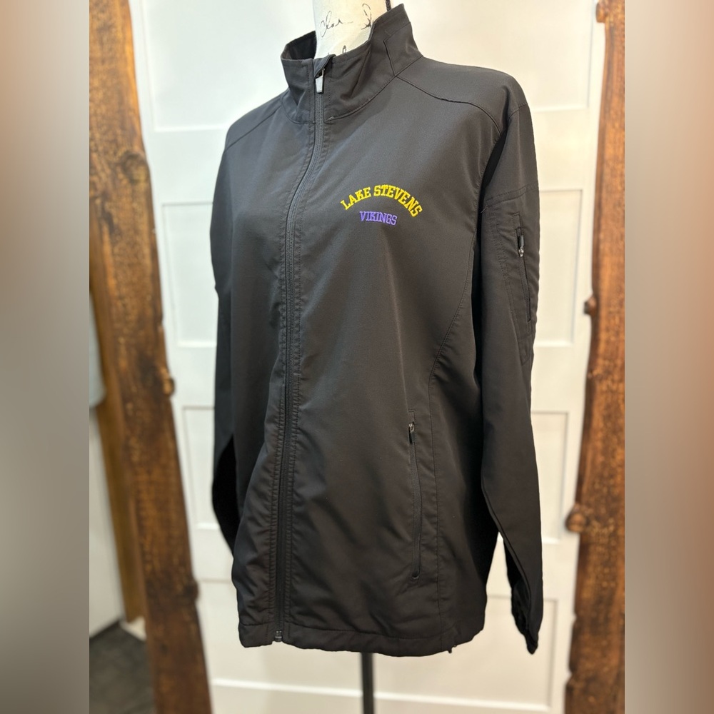Lake Stevens Vikings Women’s Black Jacket – Unisex School Spirit Lightweight Coa